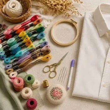 گلدوزی هنر امید روی لباس